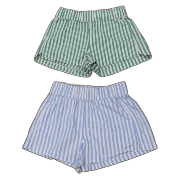 Ayr Staycation Blue Green Striped Shorts Women's Size Large - Picture 1 of 2